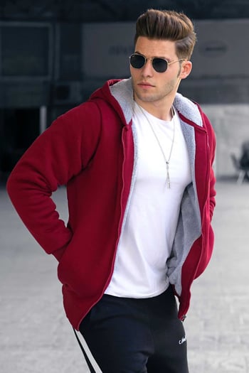 Madmext Men Maroon Cardigan 22377