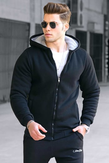 Madmext Men Black Cardigan 22377