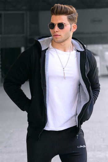 Madmext Men Black Cardigan 22377
