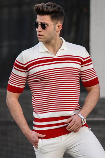 Madmext Kırmızı Polo Yaka Erkek Tişört 5083