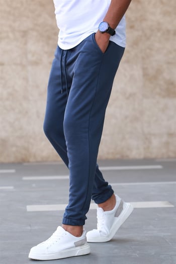 Madmext Men Plain Navy Blue Sweatpants 5424