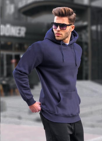 Madmext Men Navy Blue Sweatshirt 5339