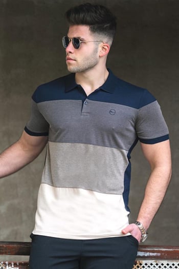 Madmext Lacivert Polo Yaka Erkek Tişört 5103
