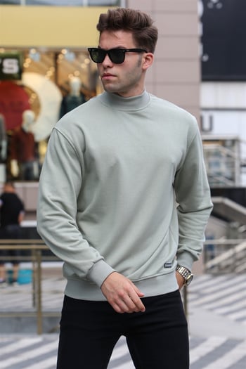 Madmext Men Mint Green Knitwear Sweater 5301
