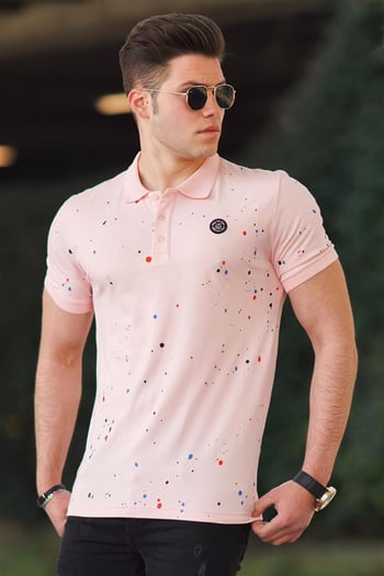 Madmext Soft Pink Polo Shirt for Men 4583