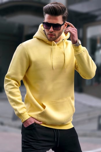 Madmext Yellow Sweatshirt For Men 5339