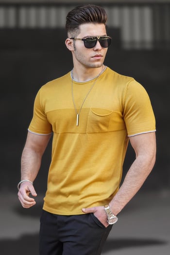 Madmext Yellow T-shirt for Men 5089