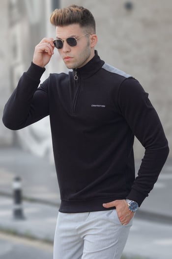 Madmext Siyah Erkek Sweatshirt 5155