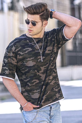Madmext Men Black T-Shirt 4983