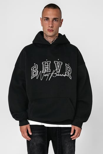 Madmext Siyah Oversize Erkek Sweatshirt 5344