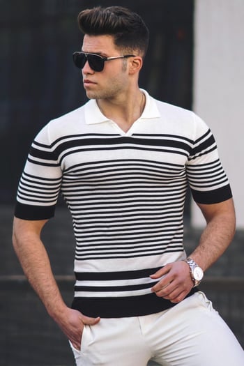 Madmext Siyah Polo Yaka Erkek Tişört 5083