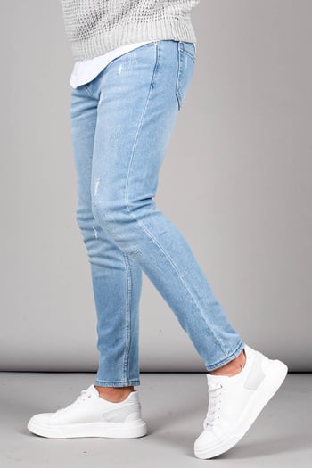 Madmext Men Skin Fit Ice Blue Jeans 5712