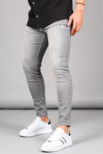 Madmext Men Skin Fit Smoke Gray Jeans MDX9006