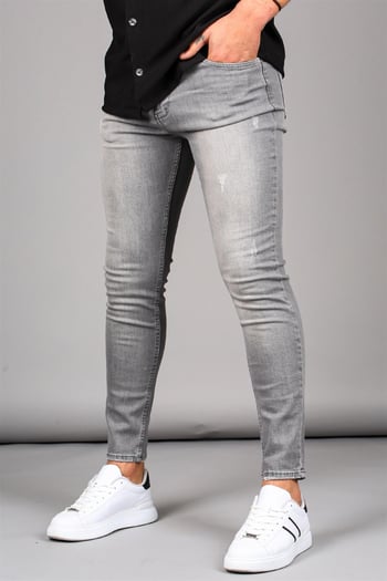 Madmext Men Skin Fit Smoke Gray Jeans MDX9006