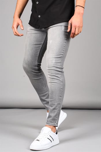 Madmext Men Skin Fit Smoke Gray Jeans MDX9006