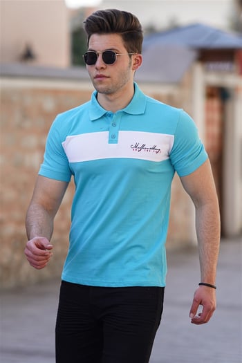 Madmext Turkois Polo Shirt for Men 4584