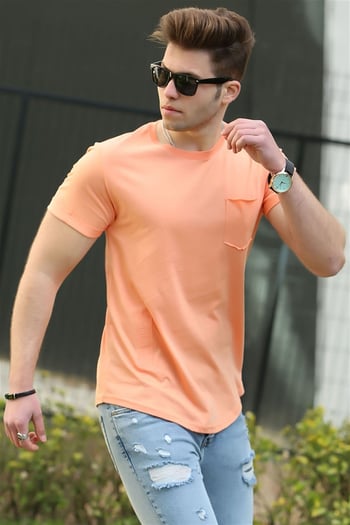 Madmext Orange Basic T-shirt for Men 4510