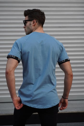 Men Basic Blue T-Shirt