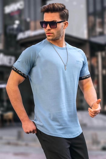 Men Basic Blue T-Shirt