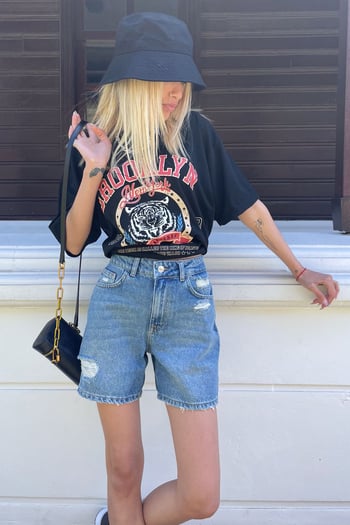 Women Blue Denim Shorts MG1497