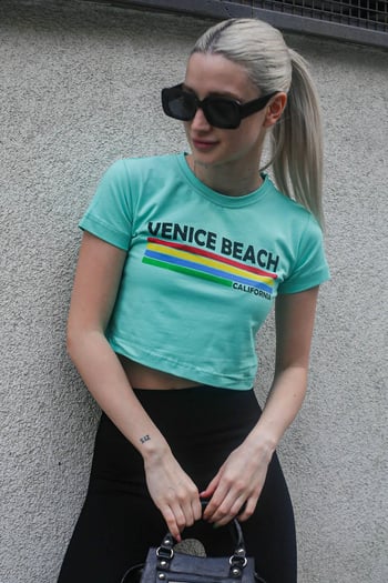 Mint Green Printed Crop T-Shirt MG1535