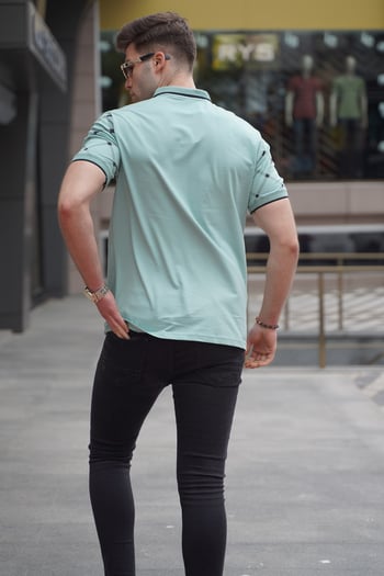Men Mint Green Polo T-Shirt 5867