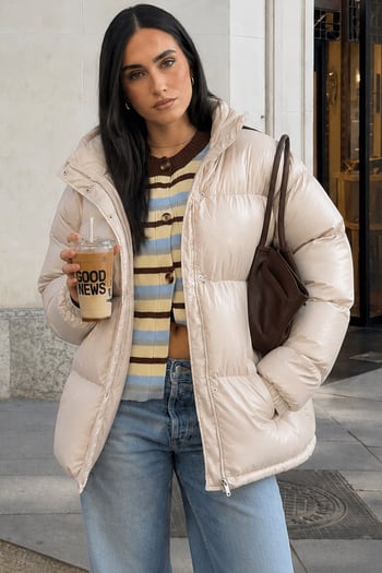 Gray Basic Oversize Puffer Jacket MG1582