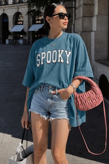 Mad Girls Mavi Kadın Tişört MG969