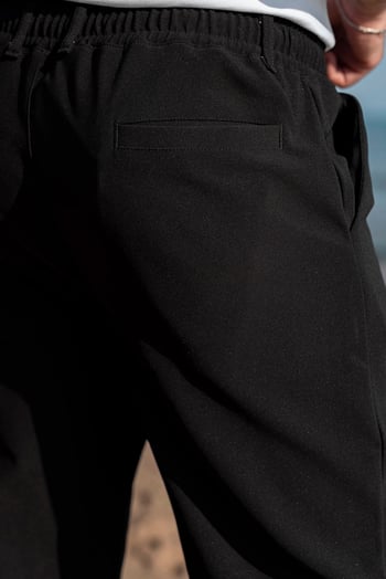 Siyah Beli Lastikli Relaxed Fit Jakarlı Erkek Pantolon E6593