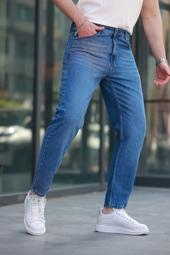 Lacivert Erkek Jean Pantolon E7419