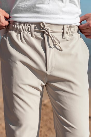 Bej Beli Lastikli Relaxed Fit Jakarlı Erkek Pantolon E6593