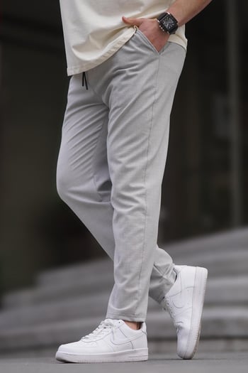 Gri Düz Paça Erkek Pantolon 6535