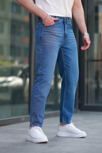 Lacivert Erkek Jean Pantolon E7419