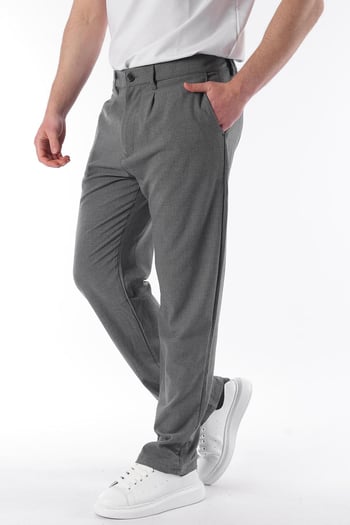 Antrasit Regular Fit Düz Kesim Yan Cepli Erkek Pantolon 6540