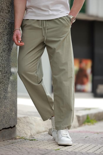 Mint Yeşili Rahat Kesim Erkek Pantolon E6561