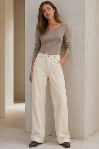 Bej Straight Fit Kargo Pantolon MG1601