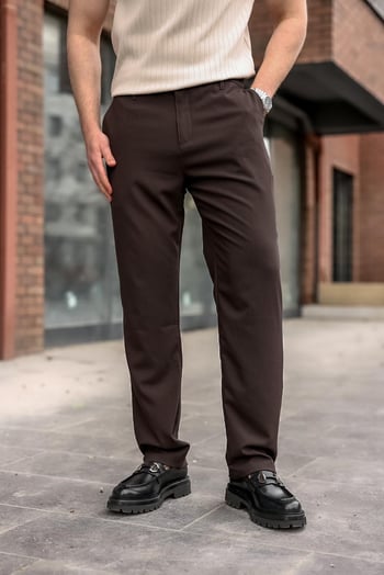Kahverengi Basic Erkek Pantolon E6576