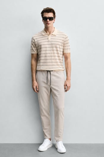 Madmext Men Beige Jogger Trousers 4242