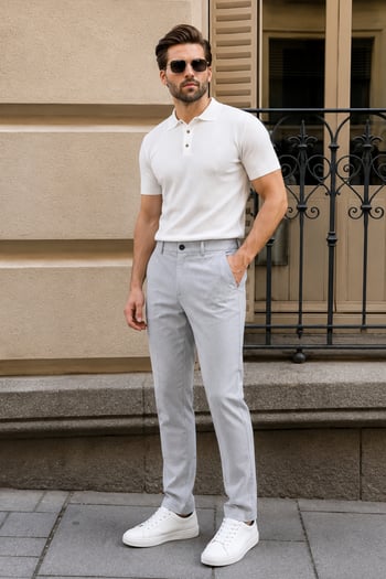 Gri Regular Fit Düz Kesim Yan Cepli Erkek Pantolon 6540
