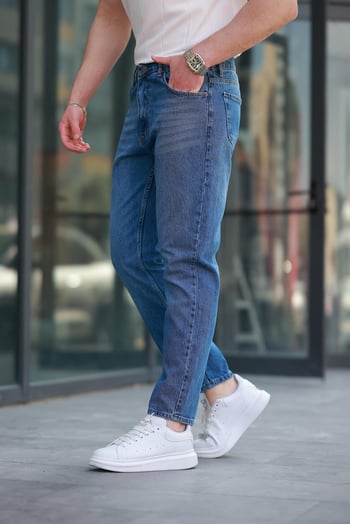 Lacivert Erkek Jean Pantolon E7419