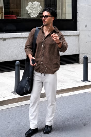 Waffle Kumaş Boyalı Gri Basic Erkek Pantolon 6513