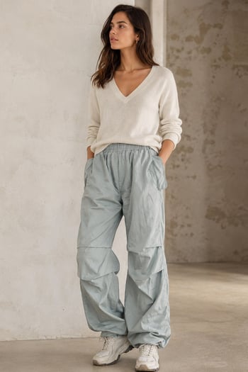 Mint Yeşili Paraşüt Jogger Kadın Pantolon MG1726