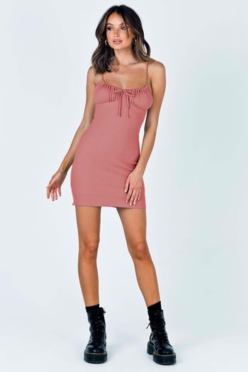 Mad Girls Pembe Askılı Elbise MG1404