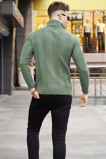 Petrol Green Designed Knitted Sweater 5769