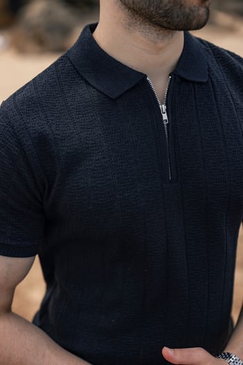 Antrasit Regular Fit Polo Yaka Triko Erkek Tişört E7503