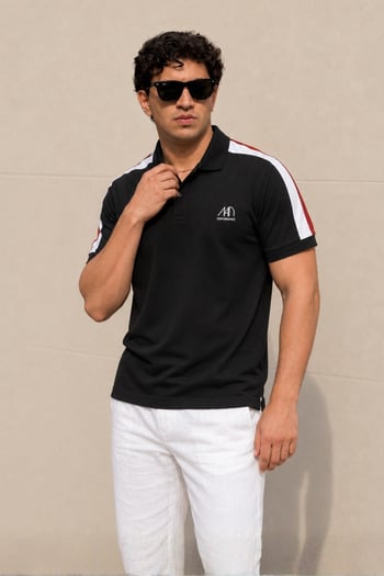 Madmext Siyah Polo Yaka Erkek Tişört 5215