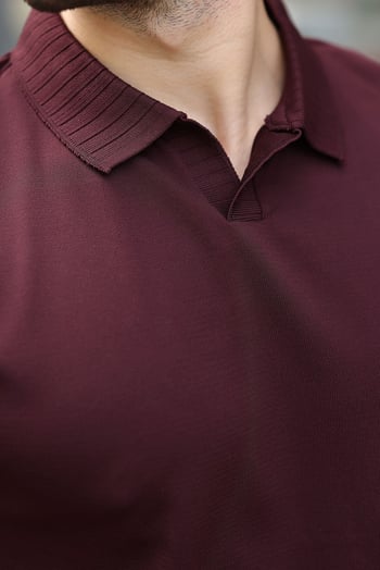 Mürdüm Regular Fit Polo Yaka Triko Erkek Tişört E7502