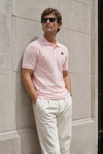 Madmext Soft Pink Polo Shirt for Men 4583