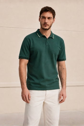 Koyu Yeşil Polo Yaka Erkek Tişört 6113