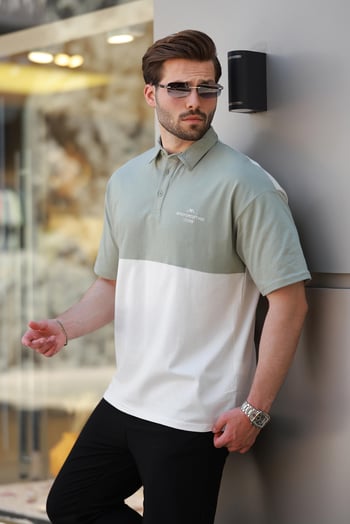 Ekru Polo Yaka Erkek Tişört E7116